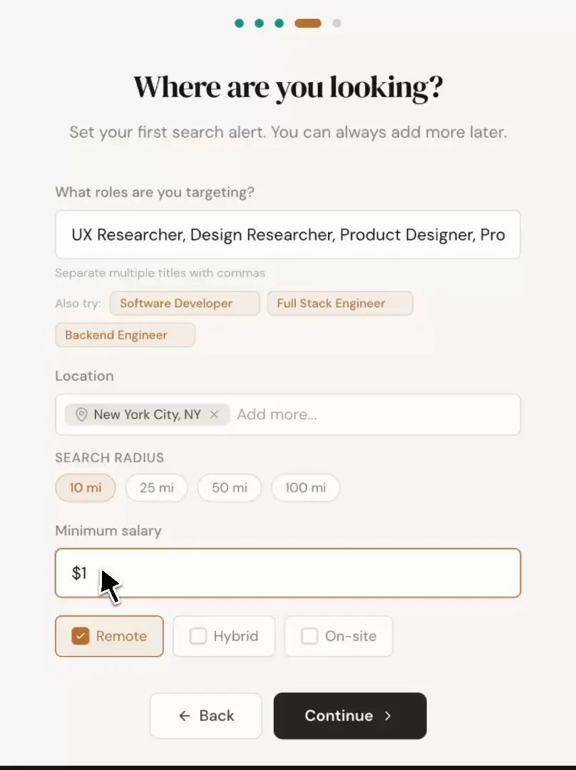 AppStride scoring job matches based on your skills and experience